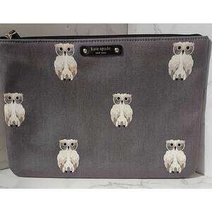 KATE SPADE NEW YORK Large Daycation Painterly Owls Pouch - EUC